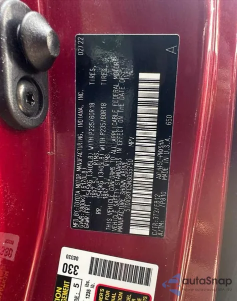 2022 Toyota Sienna Xse from USA, damaged, VIN 5TDXSKFC5NS055750